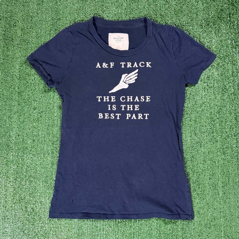 Y2K Womens Abercrombie & Fitch Track Graphic T-Shirt Size Large